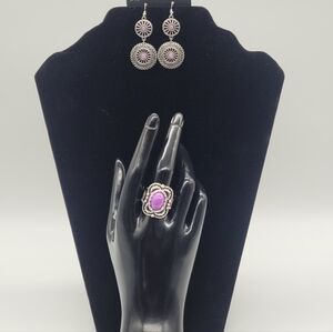 Paparazzi Jewelry Collection Ring and Earrings (Purple Passion)​​​